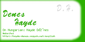 denes hayde business card